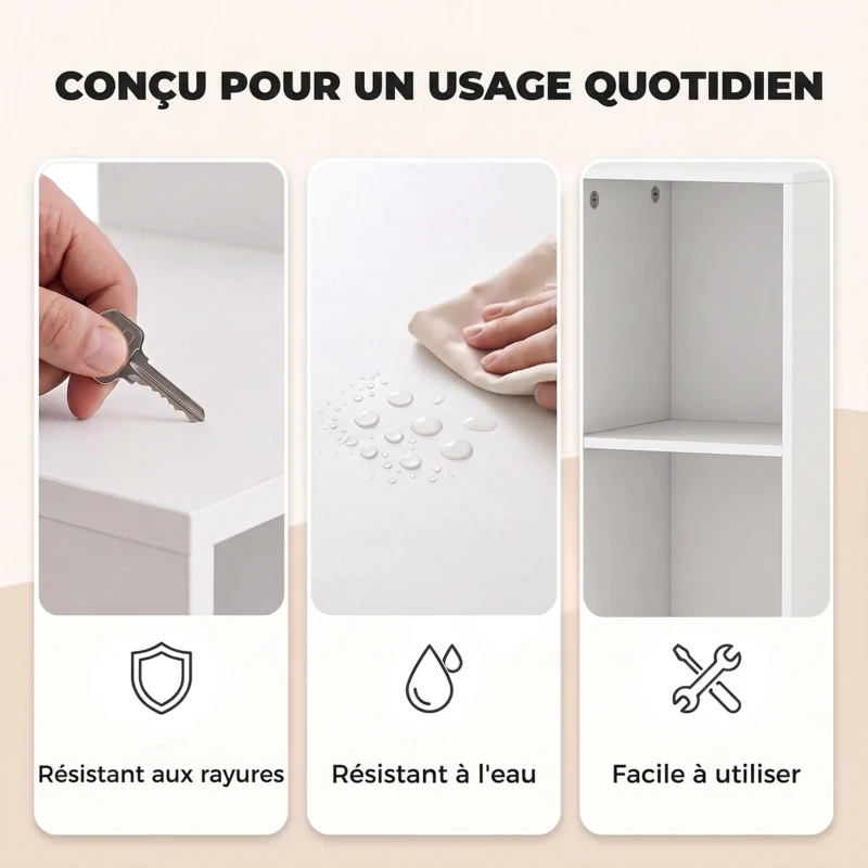 HOMCOM Bureau d'Angle, 108 x 100 x 153 cm, Bureau Informatique en L avec Support pour Écran, Compartiments Ouverts, Blanc
