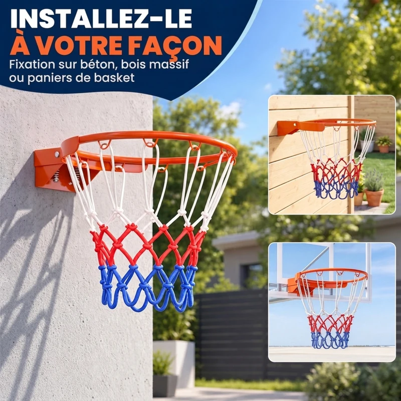 SPORTNOW Arceau de Basket Mural avec Filet Résistant aux Intempéries Robuste pour Intérieur et Extérieur 50 x 62 x 12 cm Rouge