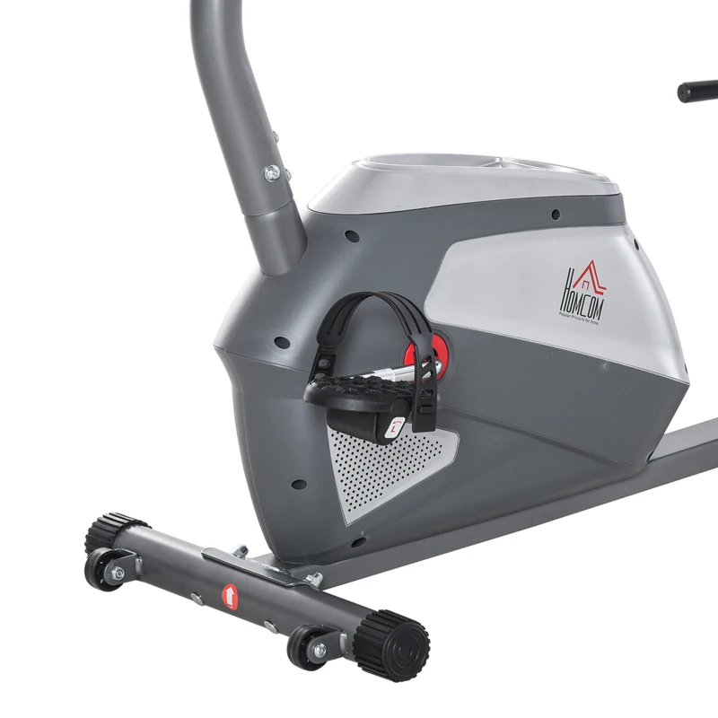HOMCOM Vélo d'appartement semi-allongé vélo couché magnétique écran LCD multifonction siège réglable 8 niveaux de résistance(m-7)