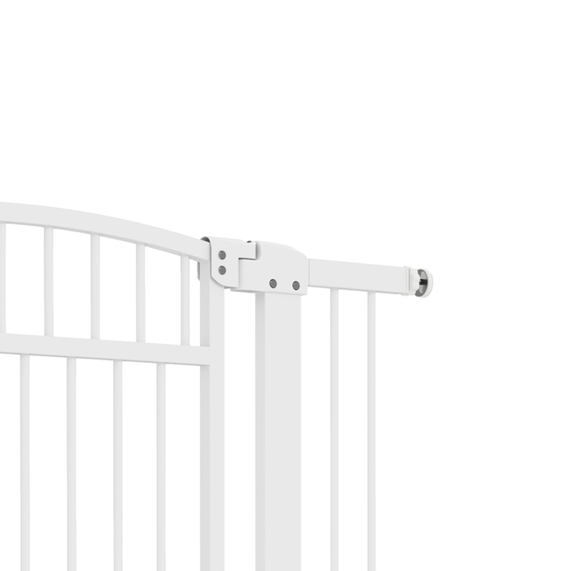 PawHut Barrière pour chien, largeur ajustable 76-102cm, barrière extra large avec porte pour chat, blanc