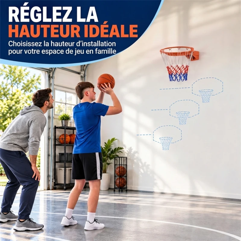 SPORTNOW Arceau de Basket Mural avec Filet Résistant aux Intempéries Robuste pour Intérieur et Extérieur 50 x 62 x 12 cm Rouge