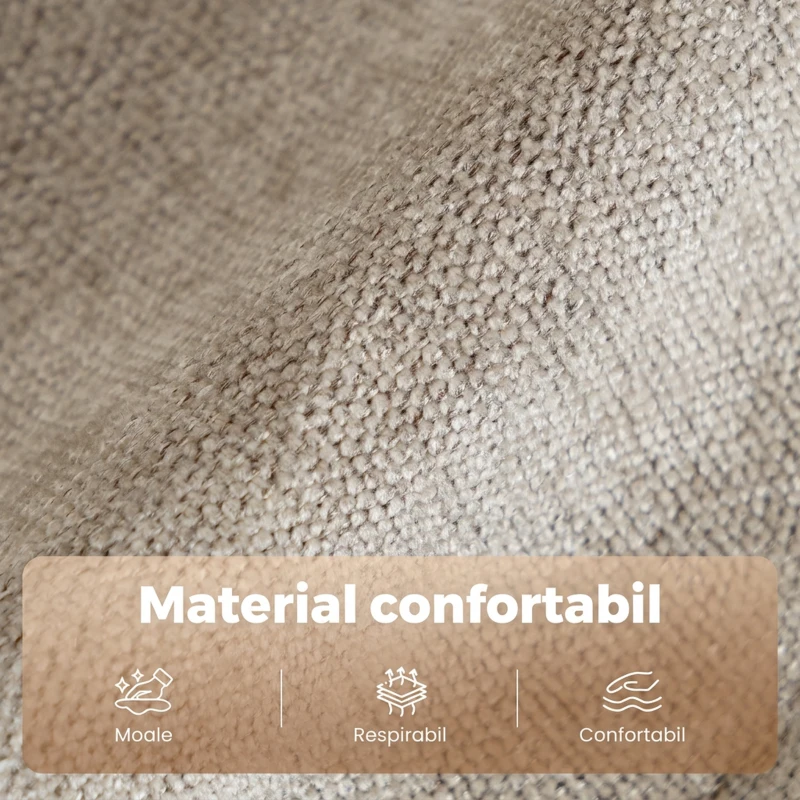 HOMCOM Fotoliu Recliner Manual 155° cu Suport pentru Picioare, Șezut Gros, Material Tip In, Maro Deschis