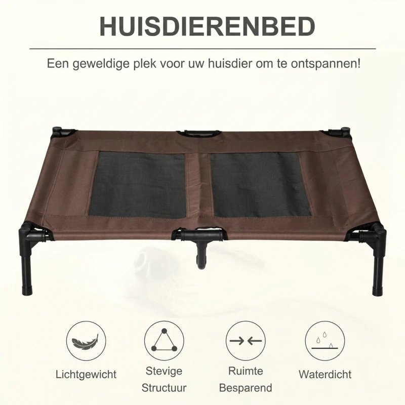 PawHut Hondenmand slaapplaats hondenbed hondenbank huisdierenmand kattenmand bruin
