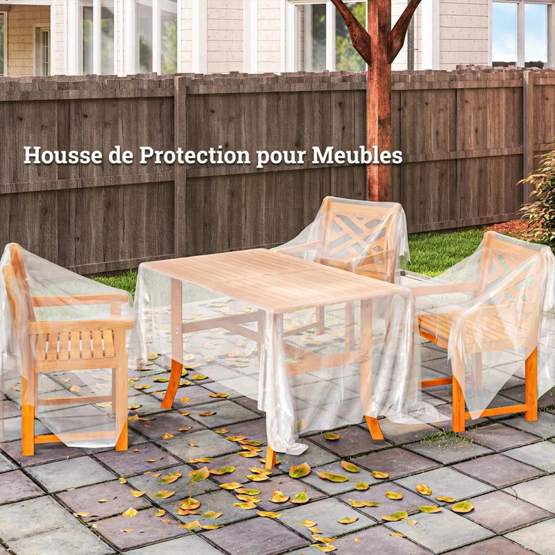 Outsunny Bâche pour Serre, Bâche Plastique Transparente 8 x 10 m, Imperméable, Résistante aux UV, PE 150g/m², Transparent