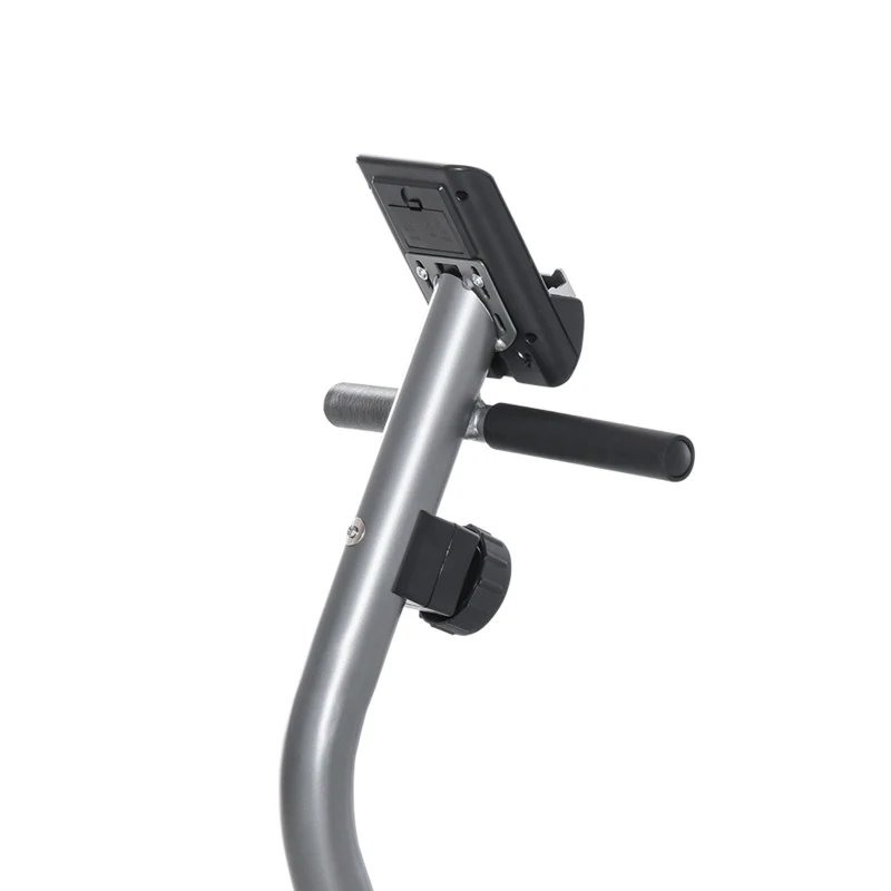 HOMCOM hometrainer fietstrainer vliegwiel hometrainer met 8 niveaus verstelbare magnetische weerstand verstelbare lengte magnetische weerstand wielen metaal ABS grijs + zilver 136 l x 62,5 b x 38 h cm(m-11)