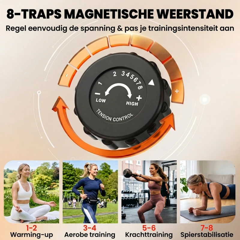 HOMCOM Hometrainer fietstrainer trainingsfiets voor thuis staal wit