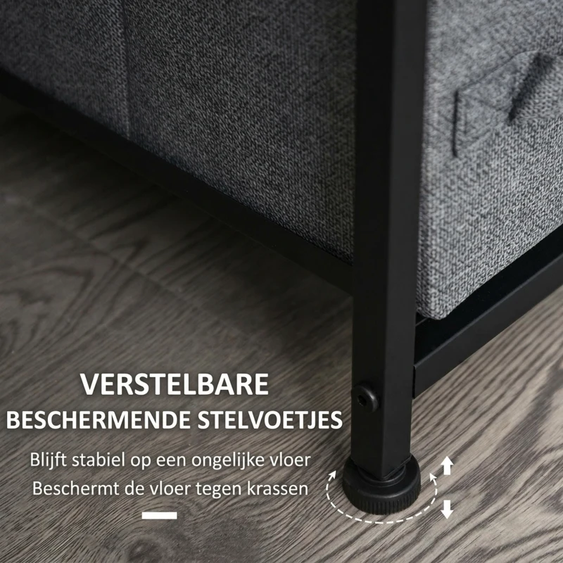 HOMCOM ladekast 7 opvouwbare stoffen lades opbergen kast ladekast