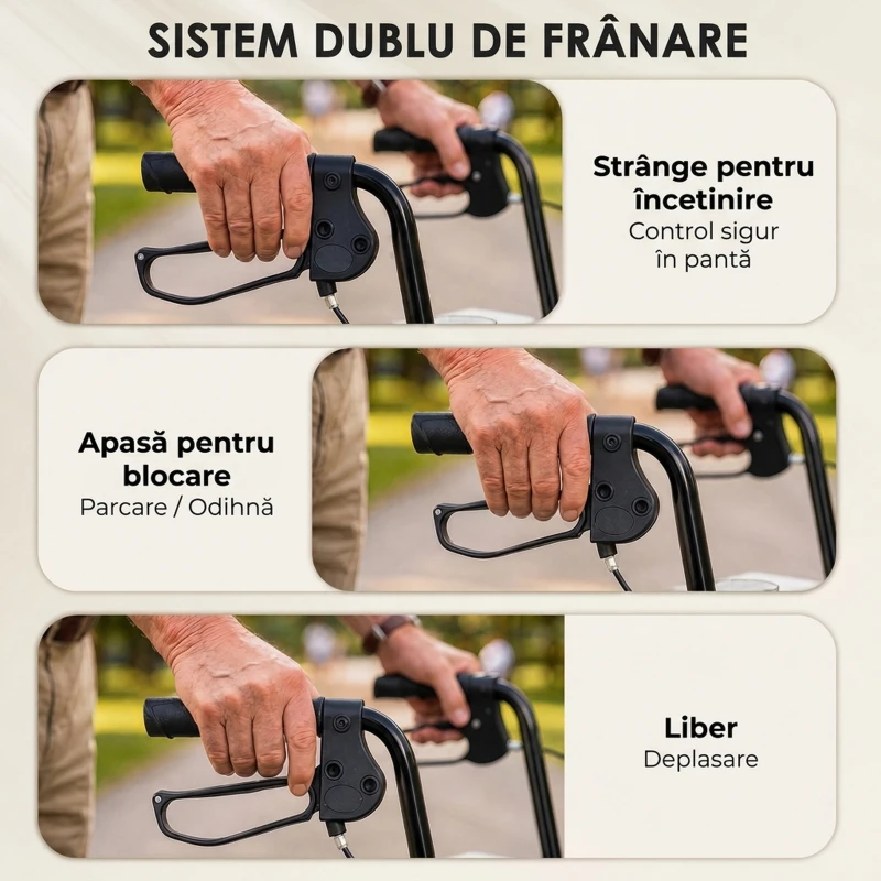 HOMCOM Rolator pliabil ușor pentru seniori cu geantă și coș, 3 roți, 136 kg, argintiu