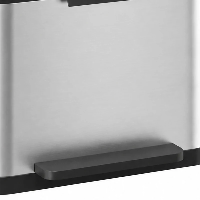 HOMCOM Lixeira Automática para Reciclagem com Sensor, 3 Compartimentos (2x12.5L+15L), em Aço Inox, Baldes Removíveis