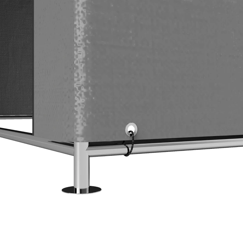 Outsunny Abri de jardin tente de stockage imperméable abri porte enroulable fermeture éclair, 200 x 238 x 183 cm, gris clair