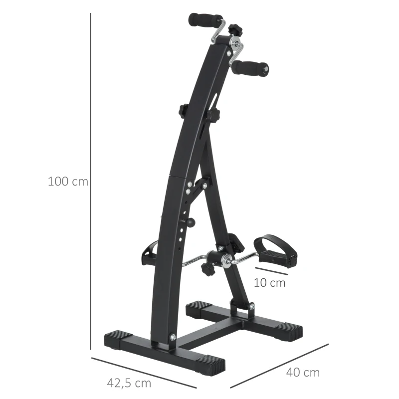 HOMCOM Hometrainer voor senioren bewegingstrainer pedaaltrainer armen en benen staal wit