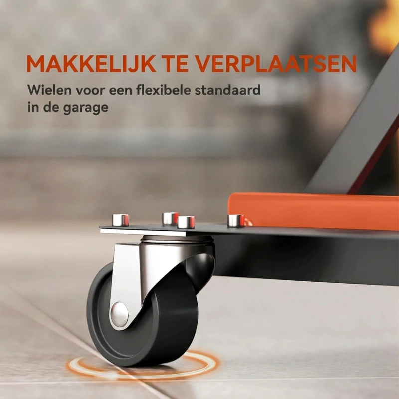HOMCOM Motorfietslift 500 kg Capaciteit 135-390 mm Verstelbare Hoogte Staal Oranje(m-4)