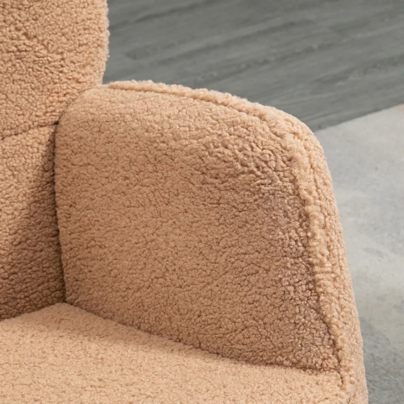 HOMCOM Schommelstoel in retrodesign, massief hout, fauteuil, relaxfauteuil, 98 cm x 71 cm x 101 cm, bruin