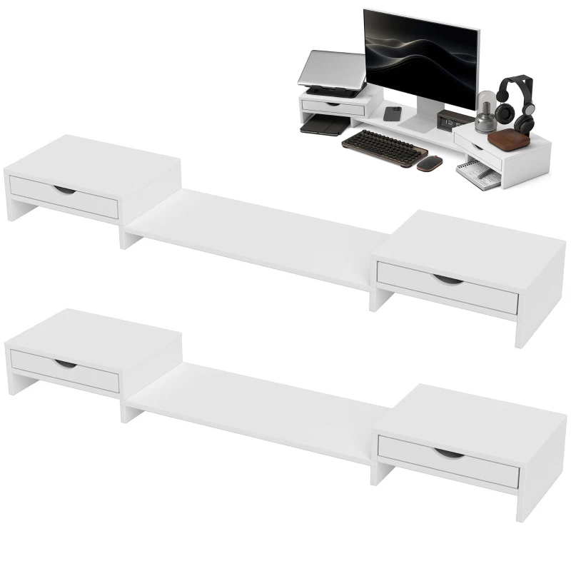HOMCOM Suport pentru Monitor Reglabil, Alb