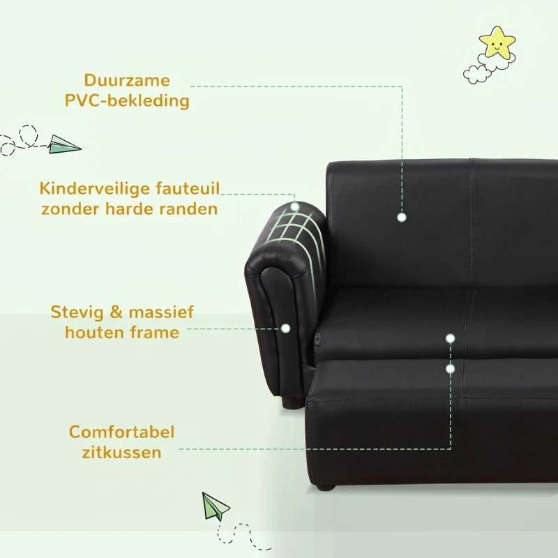 HOMCOM Kinderbank kinderstoel kindertafel met stoel kindermeubel kinderkamer