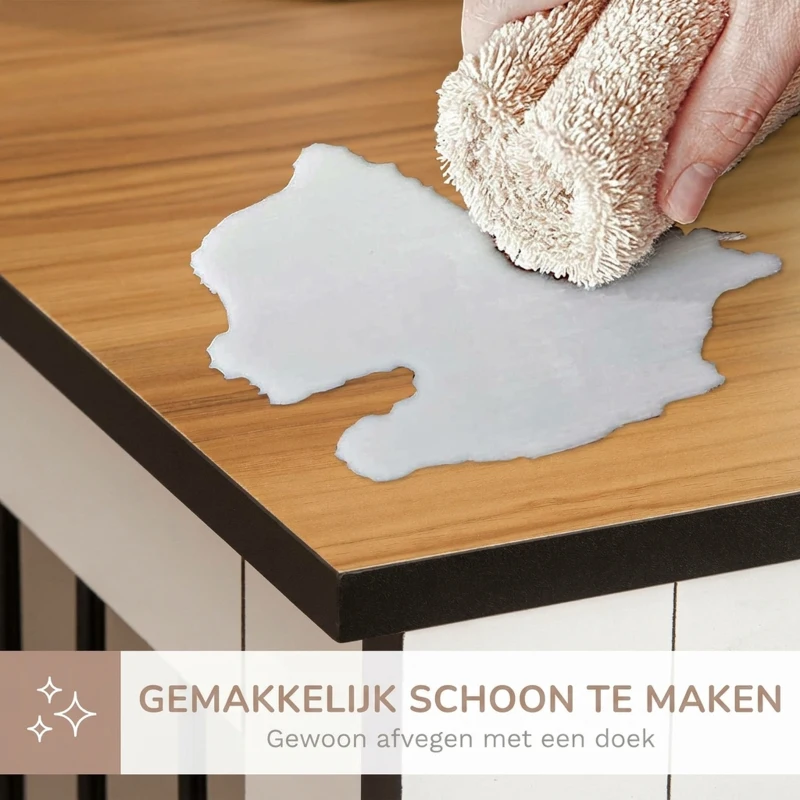 Pawhut hondenkooi huisdierkooi voor grote honden hondenhok tafeloppervlak wit(m-6)
