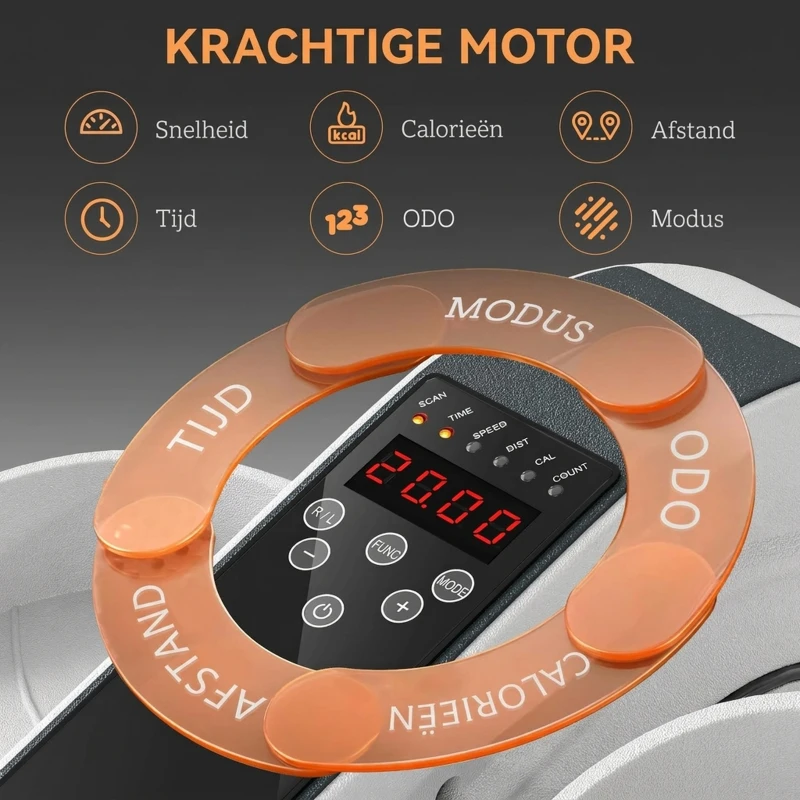 SPORTNOW Zitpedaaltrainer, Mini-Ellipsentrainer met LCD-Monitor, Afstandsbediening, 10 Instelbare Snelheidsniveaus, Wit
