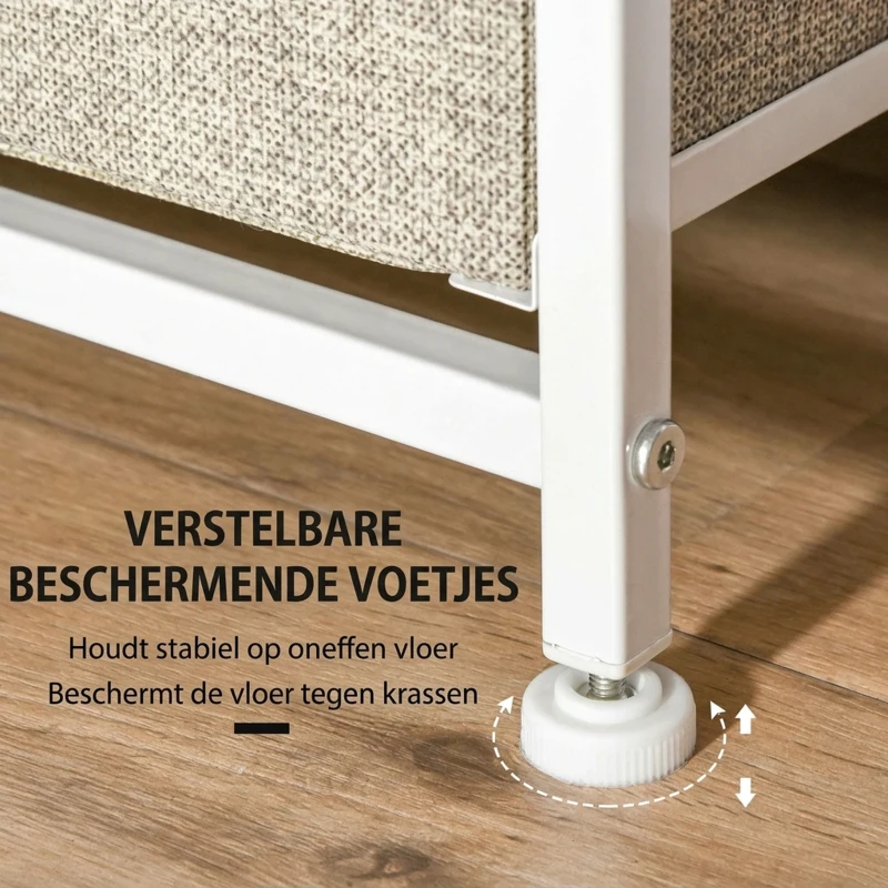 HOMCOM Ladekast Sideboard met 7 laden, modern design, 63,5 cm x 30 cm x 71 cm, Lichtgrijs