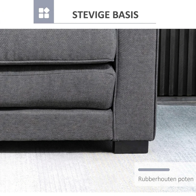 HOMCOM Multifunctionele Slaapbank Grijs | Comfortabele 2-Zits Sofa met Slaapfunctie | Ideaal voor Kleine Ruimtes