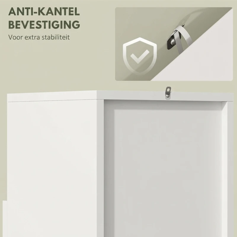 HOMCOM Badkamerkast smal badkast met verstelbare planken, open vak 30 x 30 x 71,5 cm Wit