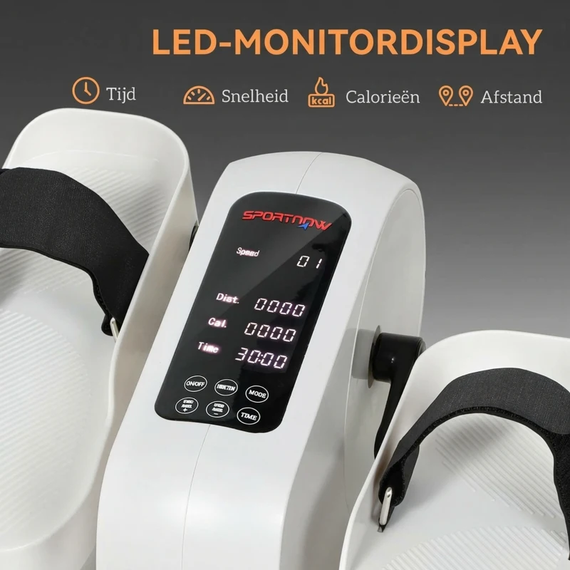 SPORTNOW Mini ellipsentrainer voor thuis onder het bureau elektrische crosstrainer met 12 snelheden & 7 weerstand