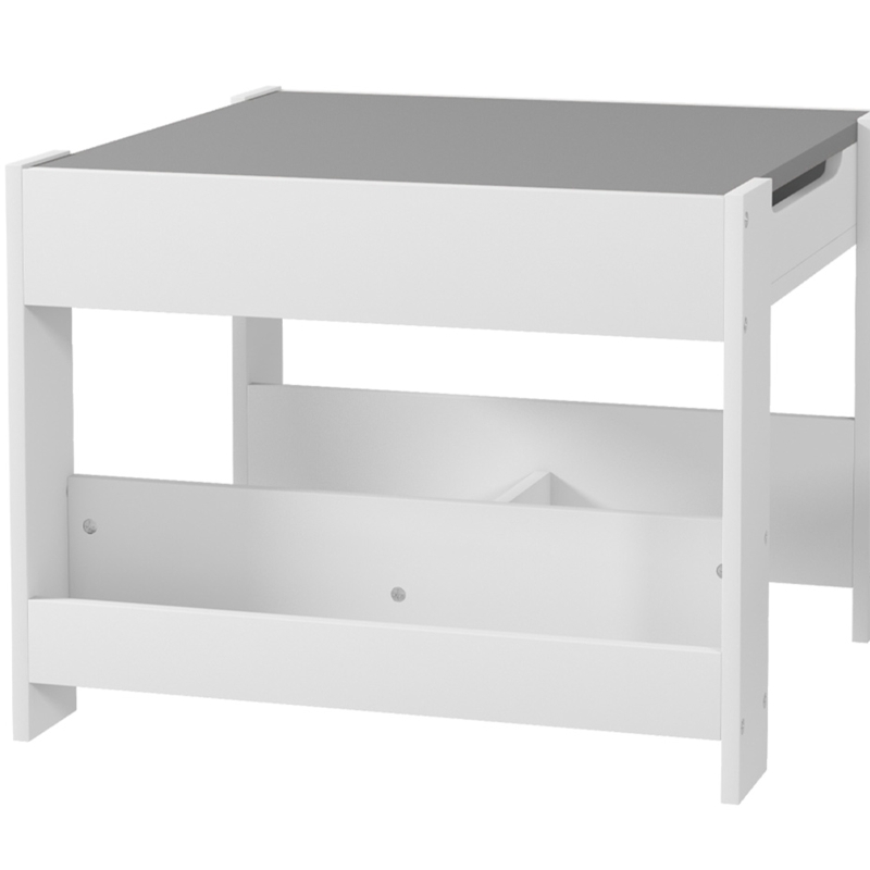 HOMCOM Ensemble 3 pièces table et 2 chaises pour enfant avec plateau réversible tableau noir, panier de rangement, étagères