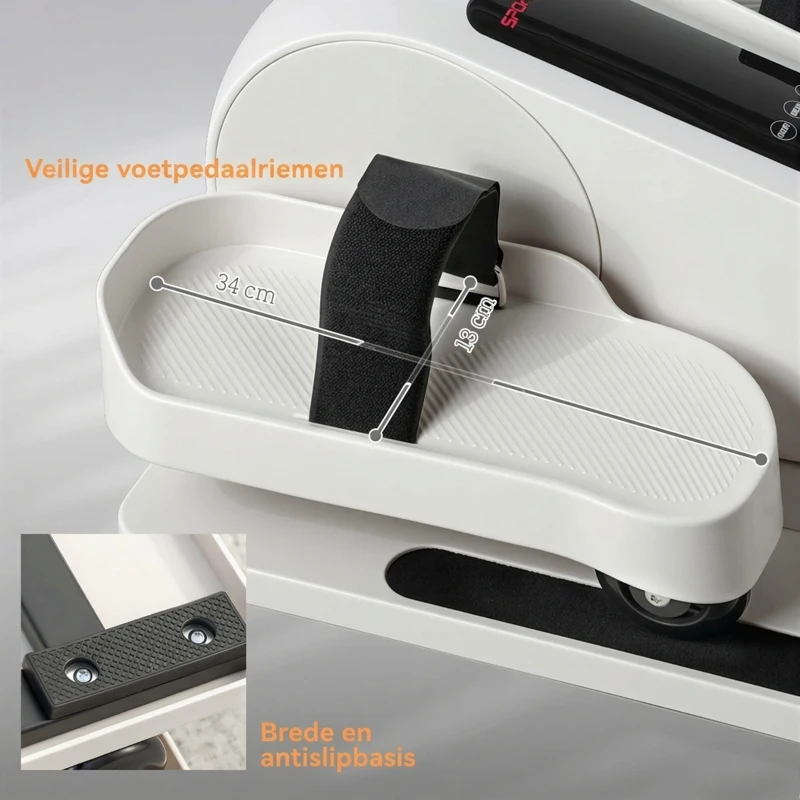 SPORTNOW Mini ellipsentrainer voor thuis onder het bureau elektrische crosstrainer met 12 snelheden & 7 weerstand