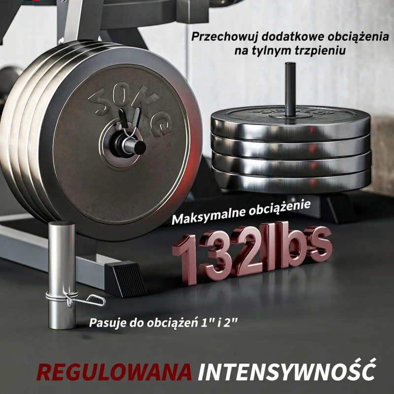 SPORTNOW Regulowany wyciąg nóg, stalowy, z obciążeniem, czarny