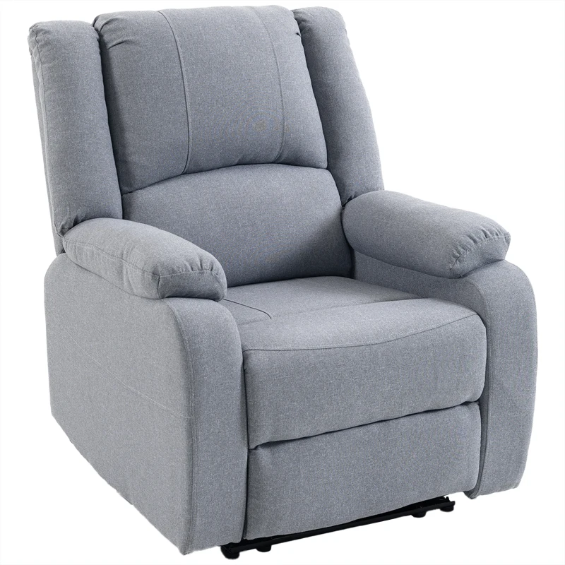 HOMCOM Fotoliu de relaxare, funcție de șezut și suport pentru picioare, reglabil, până la 120 kg, cadru din oțel, 84 x 92 x 100 cm, Gri