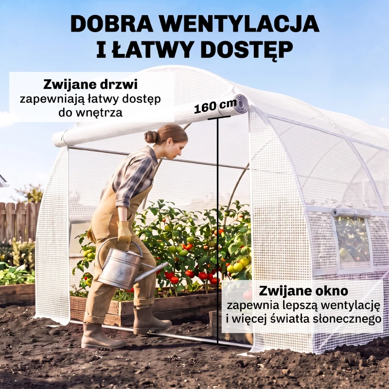 Pokrycie 600x300x200 cm z drzwiami i 12 oknami