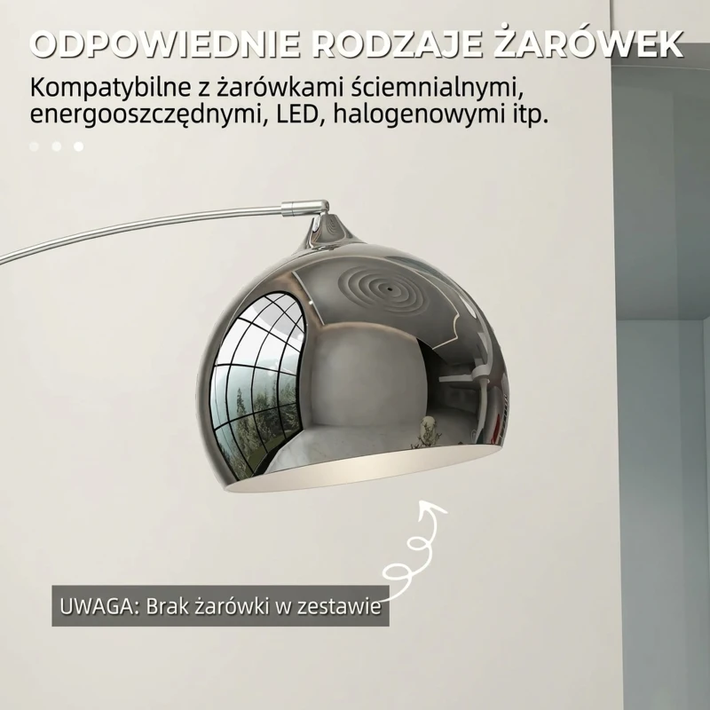 Lampa stojąca regulowana, obrotowa, bez żarówki