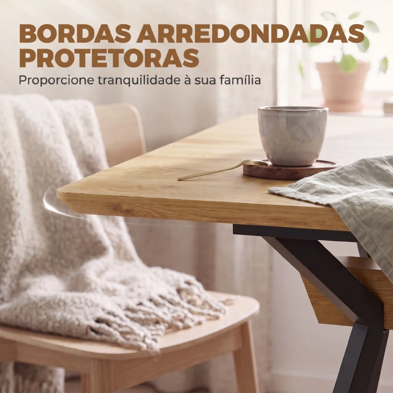 HOMCOM Mesa de Jantar Extensível 4-6 Pessoas, Mesa de Cozinha em Madeira 130-170x80x76 cm, Carvalho e Preto
