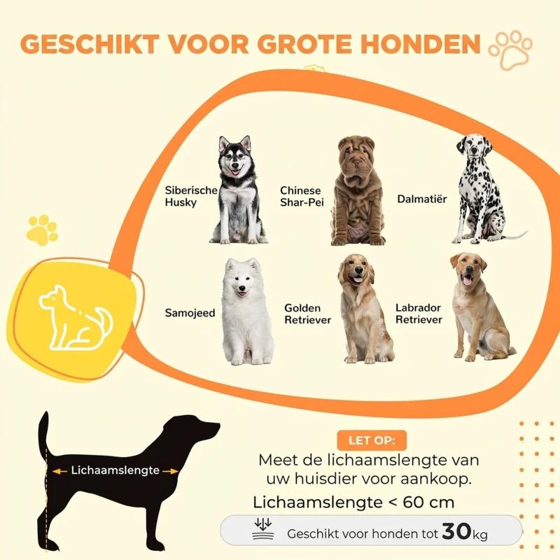 PawHut Hondenbox, Hondenkist, Afsluitbare Verblijfsbox voor Grote Honden, Grijs