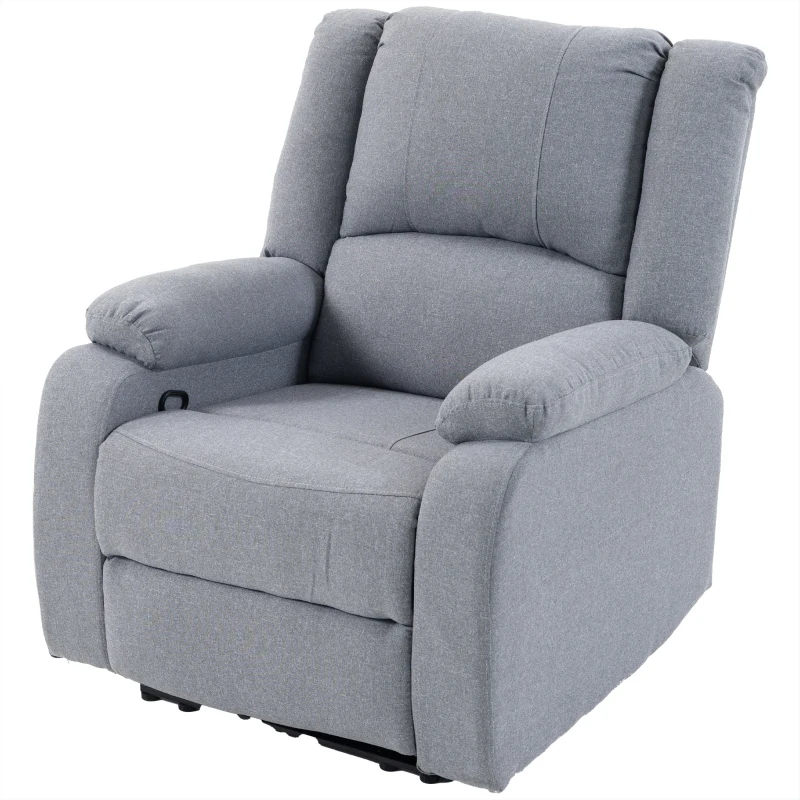 HOMCOM Fotoliu de relaxare, funcție de șezut și suport pentru picioare, reglabil, până la 120 kg, cadru din oțel, 84 x 92 x 100 cm, Gri