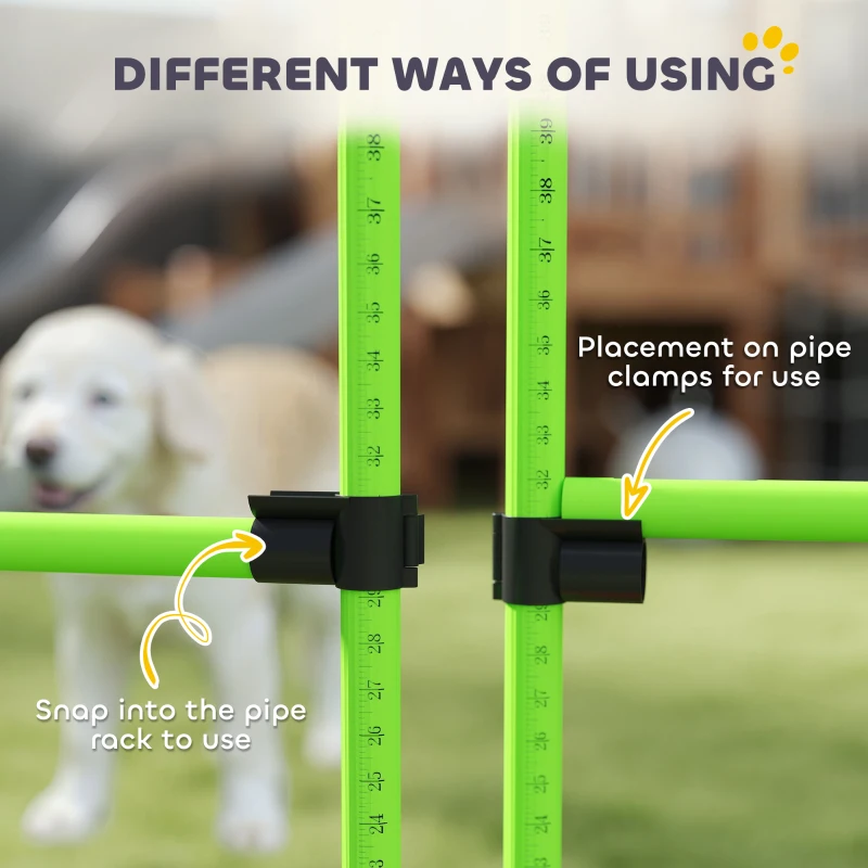 PawHut Agility-set voor honden 4-delig in hoogte verstelbare agility-uitrusting met 4 hindernissen draagtas 99 x 65 x 94 cm Groen
