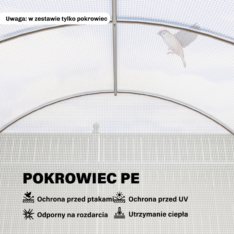 Pokrycie 600x300x200 cm z drzwiami i 12 oknami