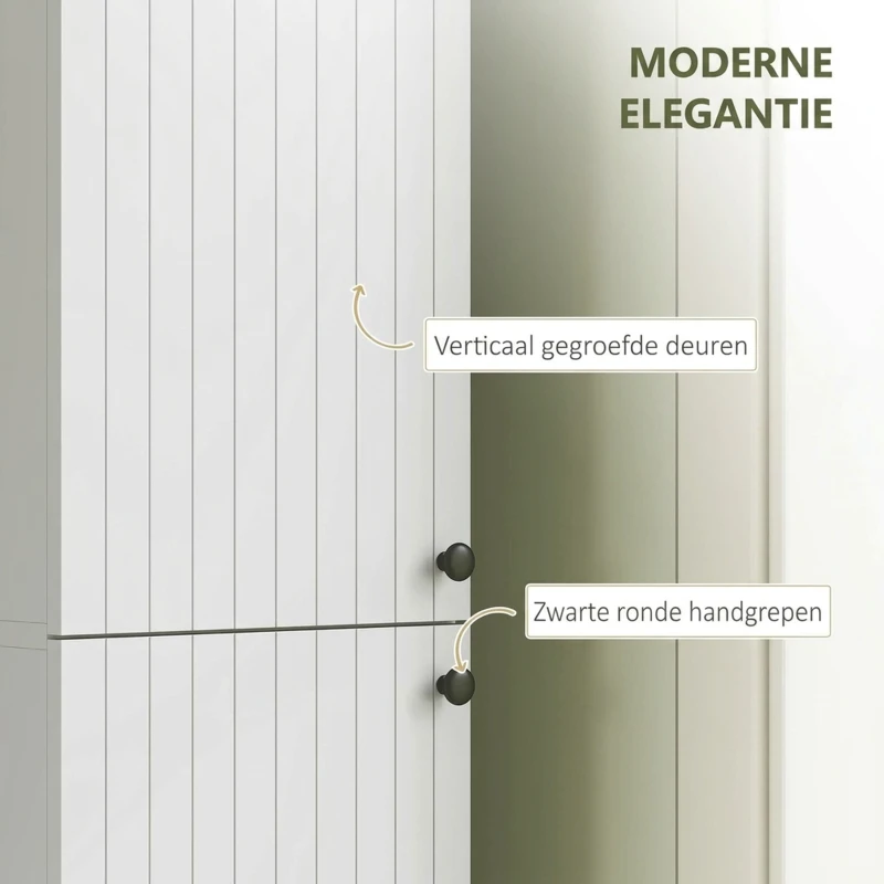 HOMCOM Wandgemonteerde badkamerkast, gelakte afwerking, 6 planken, MDF, Wit(m-7)