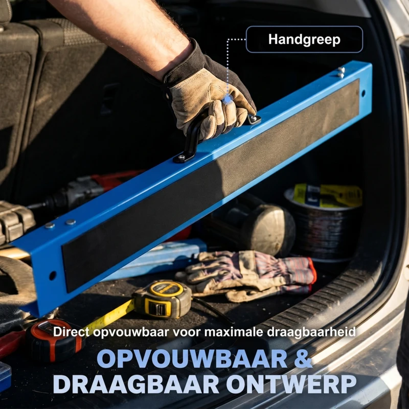 HOMCOM Set van 2 stevige, inklapbare metalen schragen voor timmerwerk en doe-het-zelf projecten, Blauw en Zwart