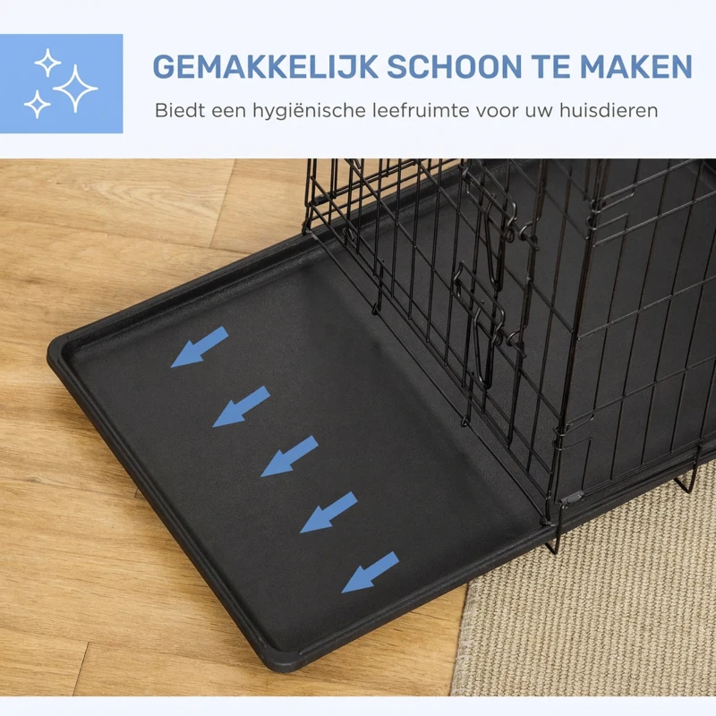 PawHut transportkooi transportbox draadkooi hondenbox kooi metaal inklapbaar