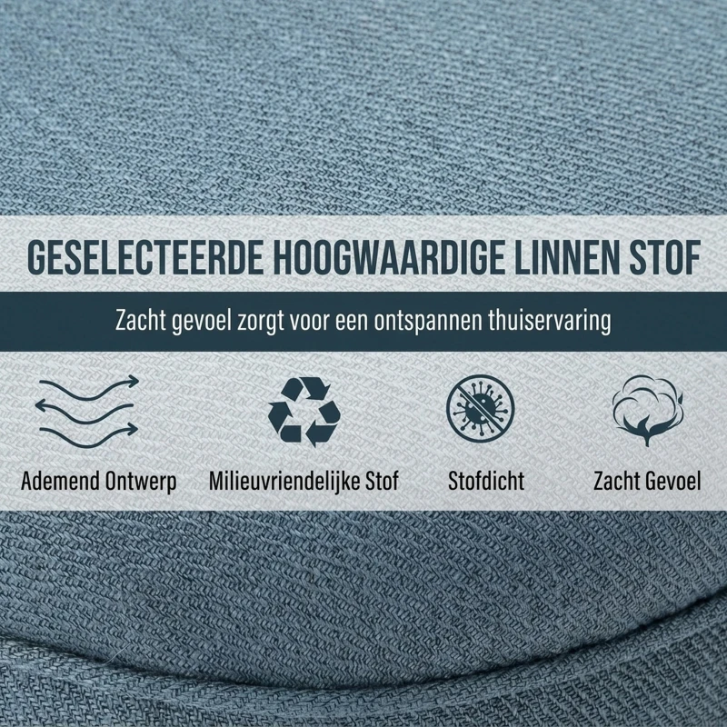 HOMCOM relaxstoel met rugkussen tv-stoel fauteuil verhoogde poten linnen