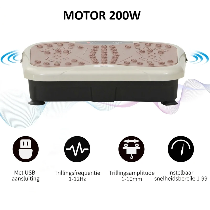HOMCOM Trilplaat vibratietrainer vibratieapparaat afstandsbediening LED-display(m-5)
