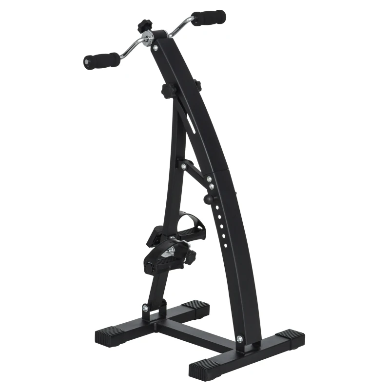 HOMCOM Hometrainer voor senioren bewegingstrainer pedaaltrainer armen en benen staal wit