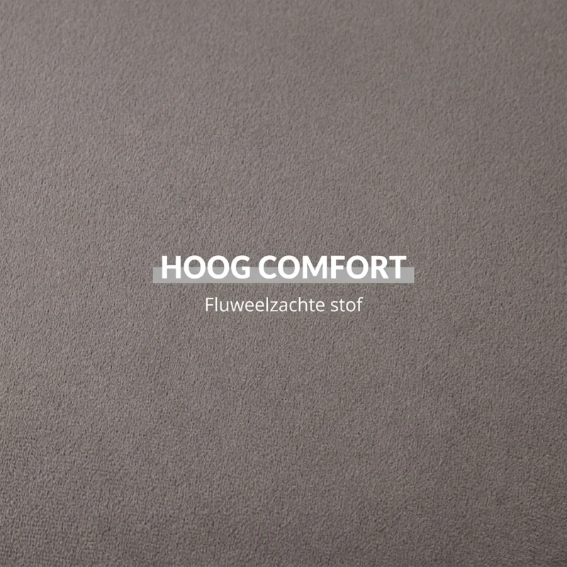 HOMCOM 2-in-1 Pouf in fluweellook met opbergruimte en afneembare deksel Φ44 cm x 47,5 cm Donkergrijs