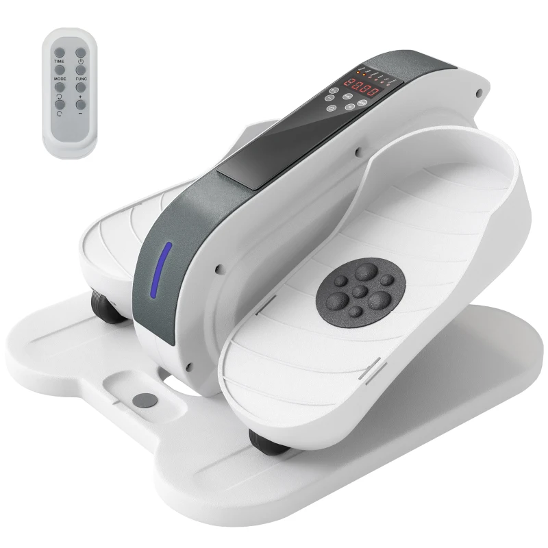SPORTNOW Zitpedaaltrainer, Mini-Ellipsentrainer met LCD-Monitor, Afstandsbediening, 10 Instelbare Snelheidsniveaus, Wit