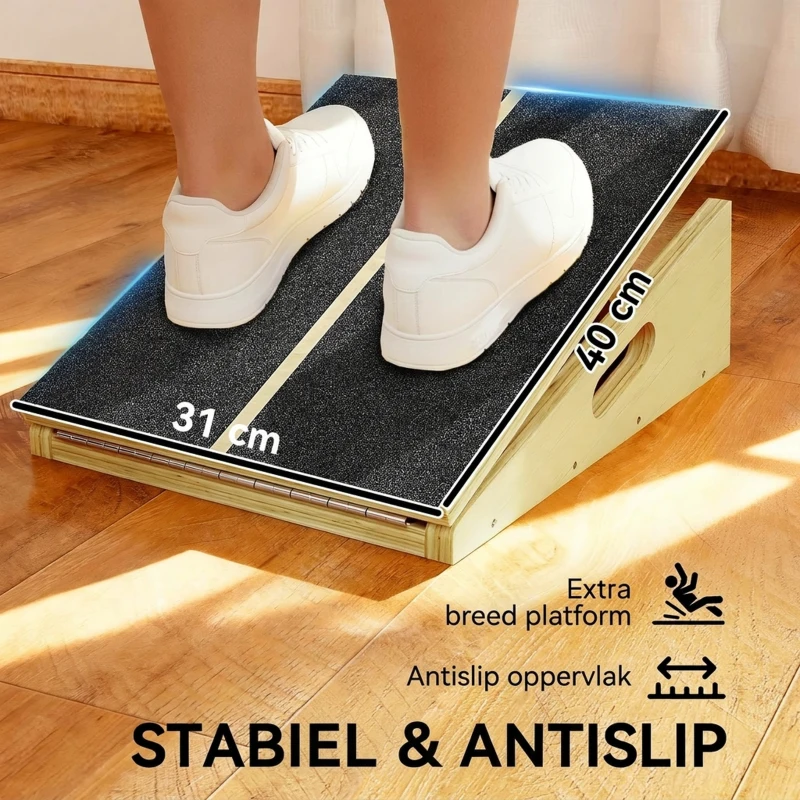 SPORTNOW Schuine Bord voor Verlichtings-Oefeningen, 4 Verstelbare Hoeken, Antislip, Hout