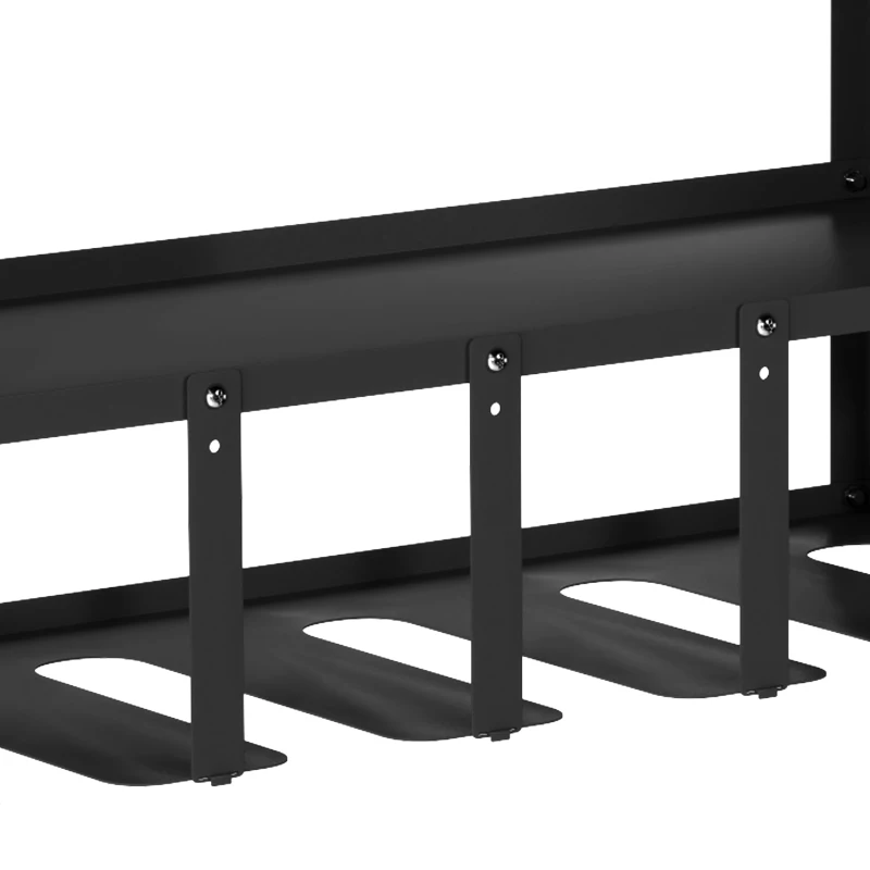 Outsunny Tuingereedschap-organizer 2-traps gereedschapsstandaard met haken en zijvak tot 50 kg 61,8 x 23 x 32,7cm Zwart