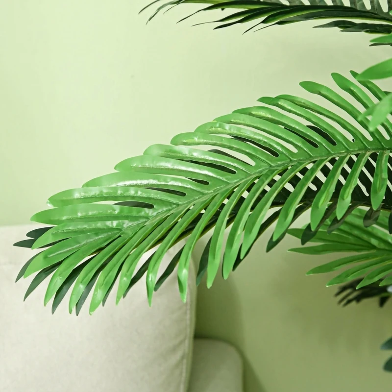 HOMCOM Kunstpalm, 1,6 m, Levensechte Takken, Decoratieve Plant, Kunststof, met Pot, Bruin+Groen(m-7)