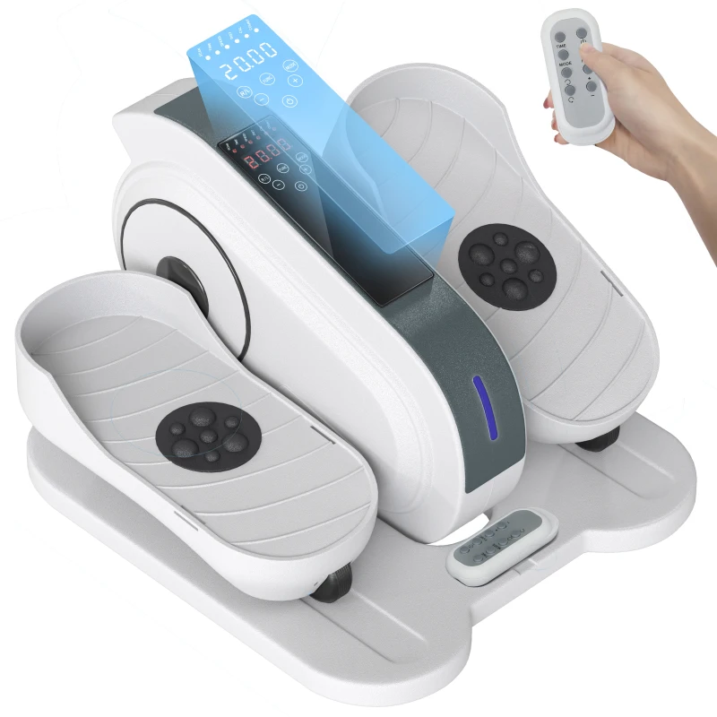 SPORTNOW Zitpedaaltrainer, Mini-Ellipsentrainer met LCD-Monitor, Afstandsbediening, 10 Instelbare Snelheidsniveaus, Wit