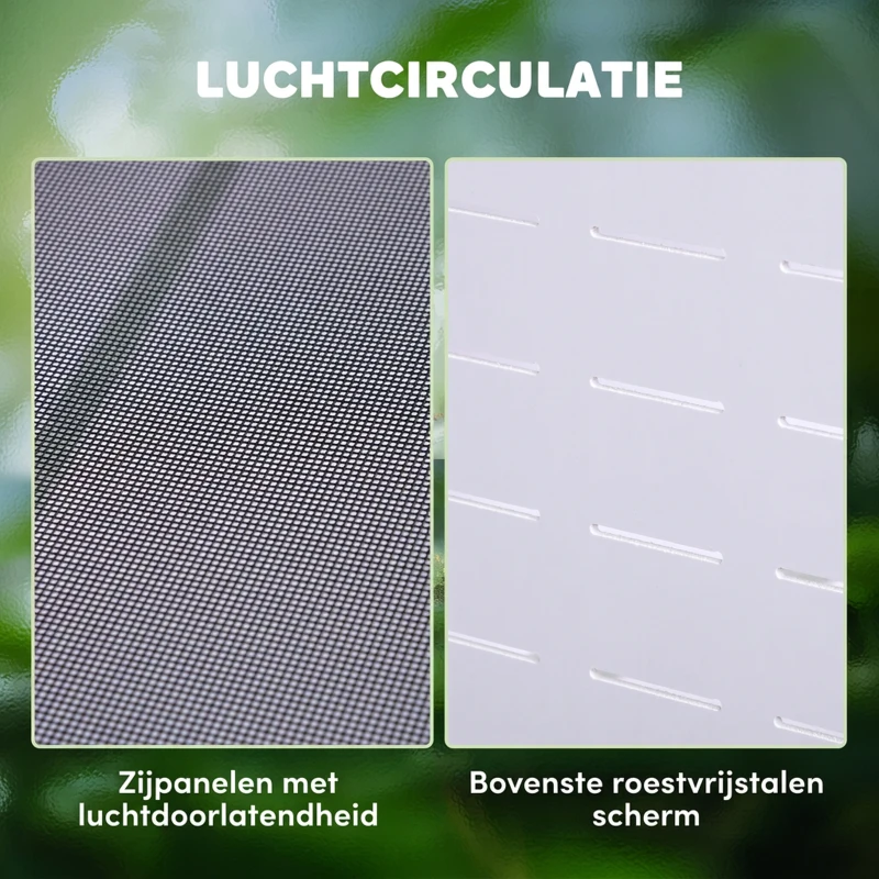 PawHut Aluminium Reptielenbox met Ventilatie - Wit+Zilver+Zwart - Ideaal voor Hagedissen, Slangen - 120 x 40 x 40 cm(m-6)