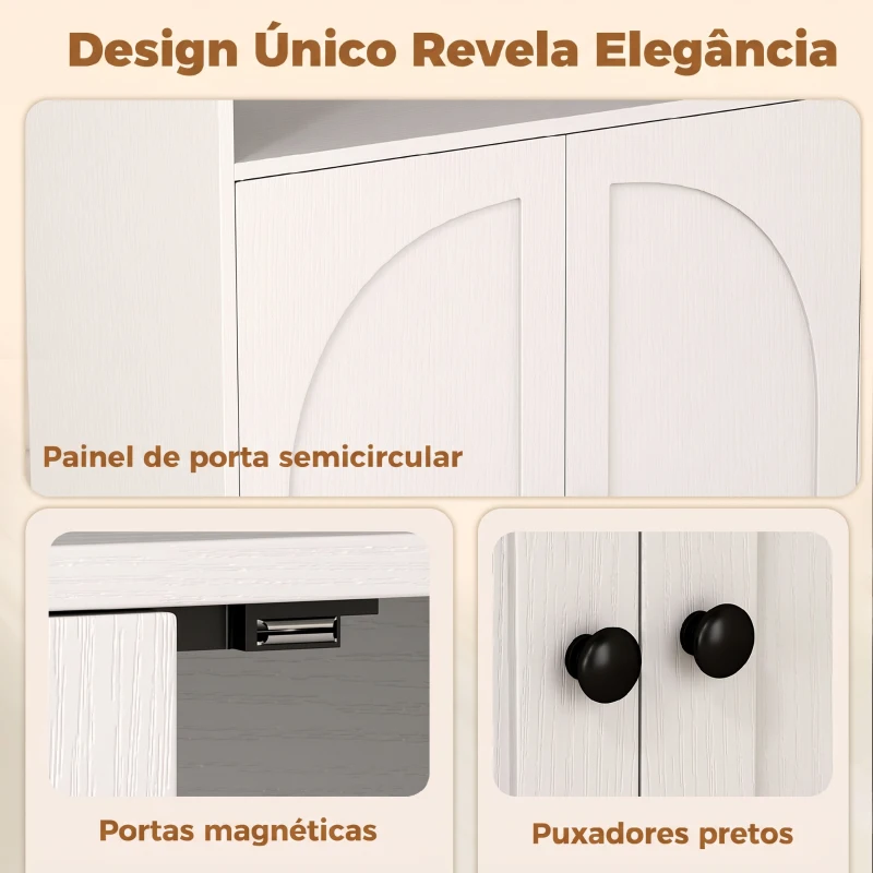 HOMCOM Estante para Livros Alta e Estreita de 6 Níveis com 4 Compartimentos Abertos 2 Portas e Prateleira Ajustável Branca